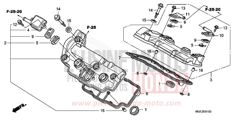 ZYLINDERKOPFDECKEL von VFR1200F DCT DARKNESS BLACK METALLIC (NH463) von 2013